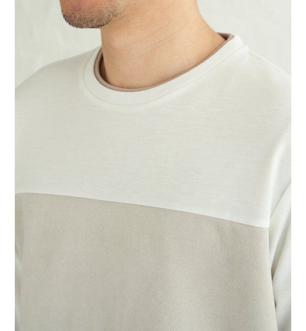 ikka「ミニ裏毛切り替えロンT」|Tシャツ・カットソー|