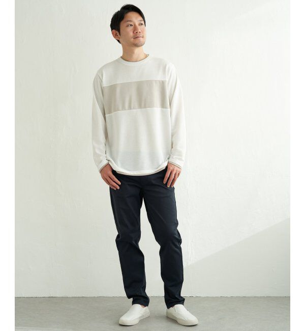 ikka「ミニ裏毛切り替えロンT」|Tシャツ・カットソー|