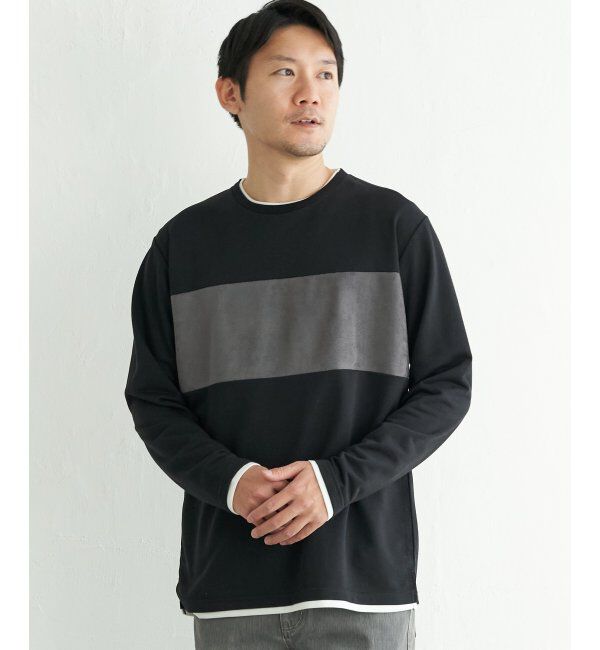 ikka「ミニ裏毛切り替えロンT」|Tシャツ・カットソー|