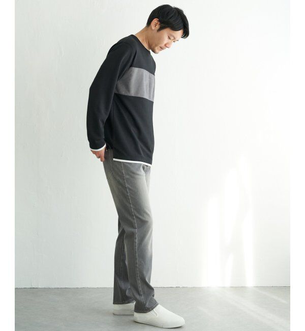 ikka「ミニ裏毛切り替えロンT」|Tシャツ・カットソー|