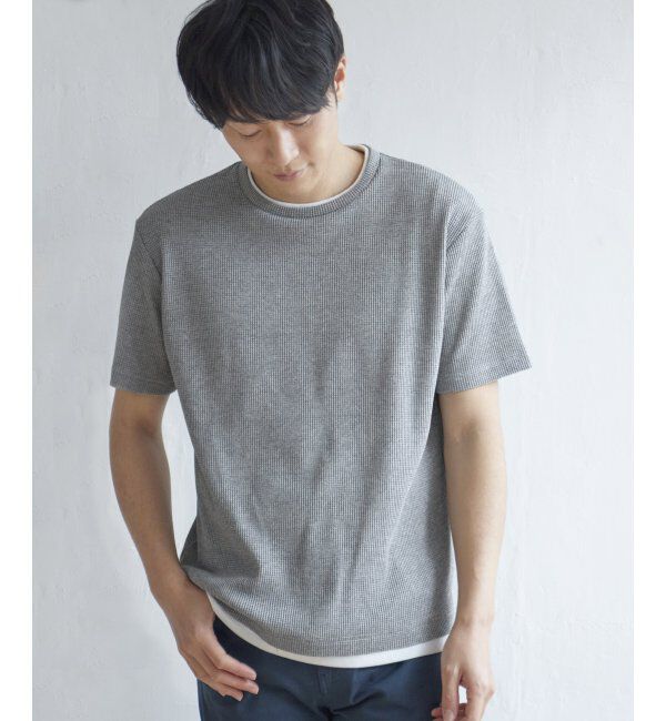 ikka「メランジワッフルフェイクTシャツ」|Tシャツ・カットソー|