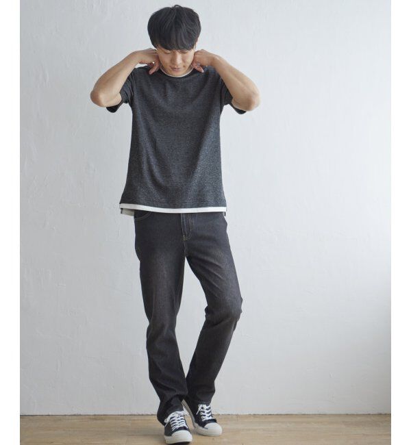 ikka「メランジワッフルフェイクTシャツ」|Tシャツ・カットソー|