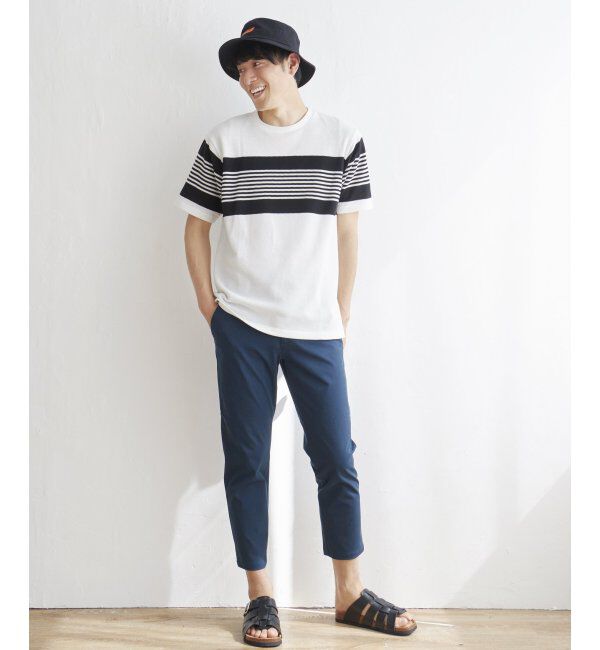 ikka「パイナップルパネルボーダーTシャツ」|Tシャツ・カットソー|