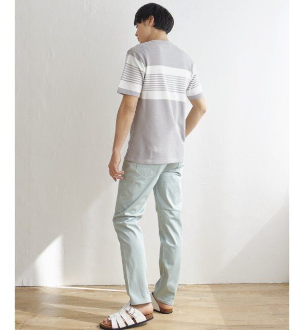 ikka「パイナップルパネルボーダーTシャツ」|Tシャツ・カットソー|