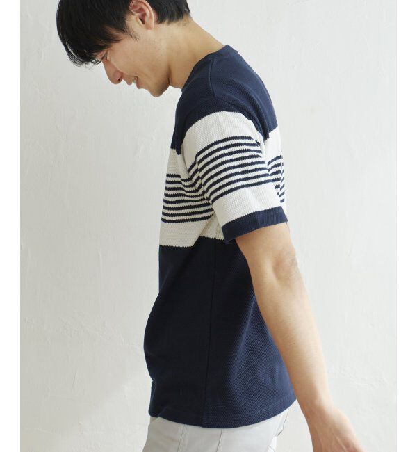 ikka「パイナップルパネルボーダーTシャツ」|Tシャツ・カットソー|