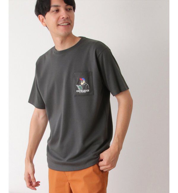 ikka「ブックマンサガラ刺繍ポケTシャツ」|Tシャツ・カットソー|