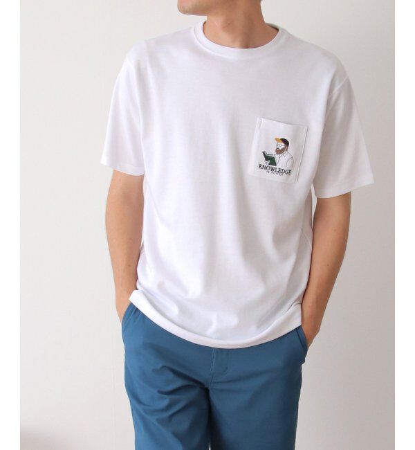 ikka「ブックマンサガラ刺繍ポケTシャツ」|Tシャツ・カットソー|