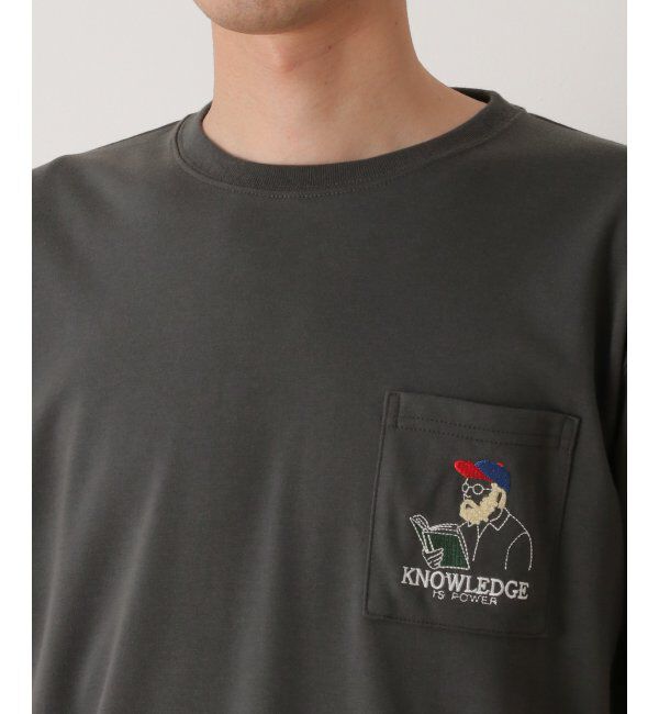 ikka「ブックマンサガラ刺繍ポケTシャツ」|Tシャツ・カットソー|