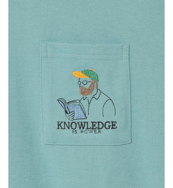 ikka「ブックマンサガラ刺繍ポケTシャツ」|Tシャツ・カットソー|