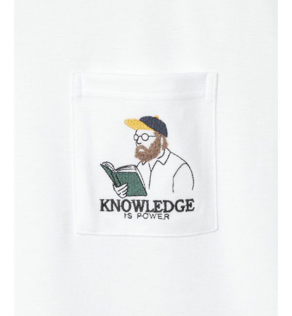 ikka「ブックマンサガラ刺繍ポケTシャツ」|Tシャツ・カットソー|