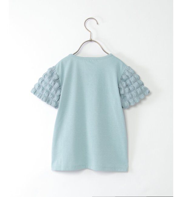 ikka kids「袖異素材刺繍ロゴTシャツ（120~160cm）」|Tシャツ・カットソー|