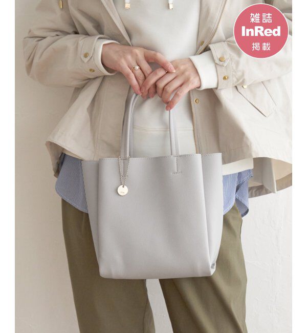 ikka「【雑誌InRed11月号掲載】GOKU楽PU三層ミニトートバッグ【軽量】」|その他|グレー