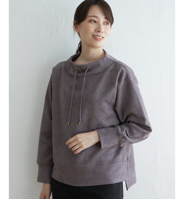 ikka「【親子おそろい】GOKU楽 カットスエードスピンドルプルオーバー」|パーカー|コーヒー