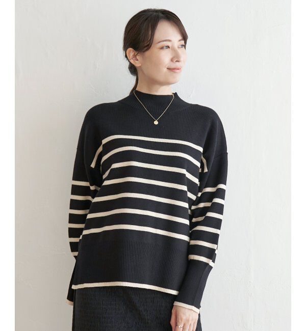 ikka「【雑誌InRed12月号掲載】【親子おそろい】クリーミーサイドスリットプルオーバー」|プルオーバー|ブラック