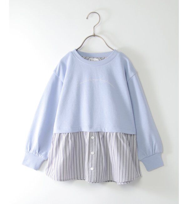 ikka kids「シャツフェイクレイヤード裏毛プルオーバー（120~160cm）」|Tシャツ・カットソー|
