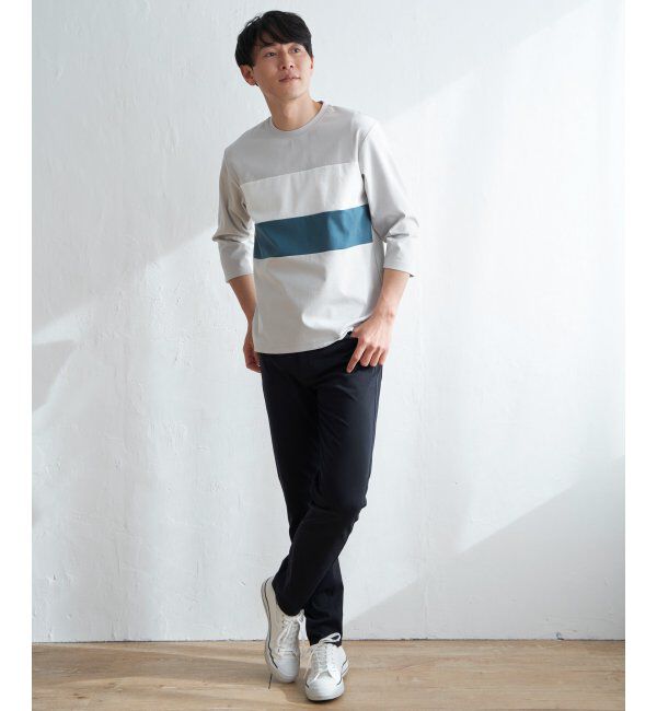 ikka「【接触冷感／抗菌防臭】GOKU楽 セイケツ7分切り替えT」|Tシャツ・カットソー|