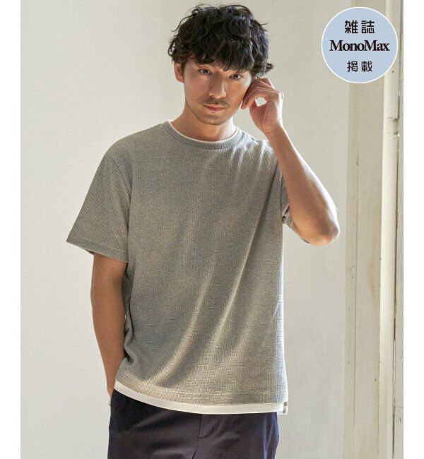 ikka「メランジワッフルフェイクT」|Tシャツ・カットソー|