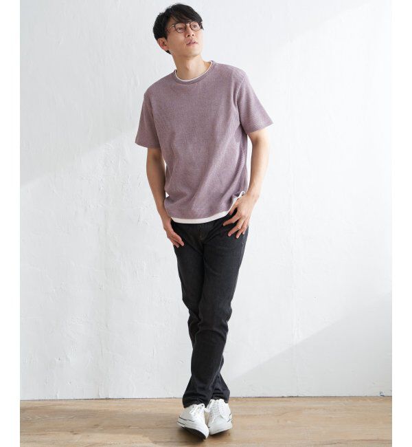 ikka「メランジワッフルフェイクT」|Tシャツ・カットソー|