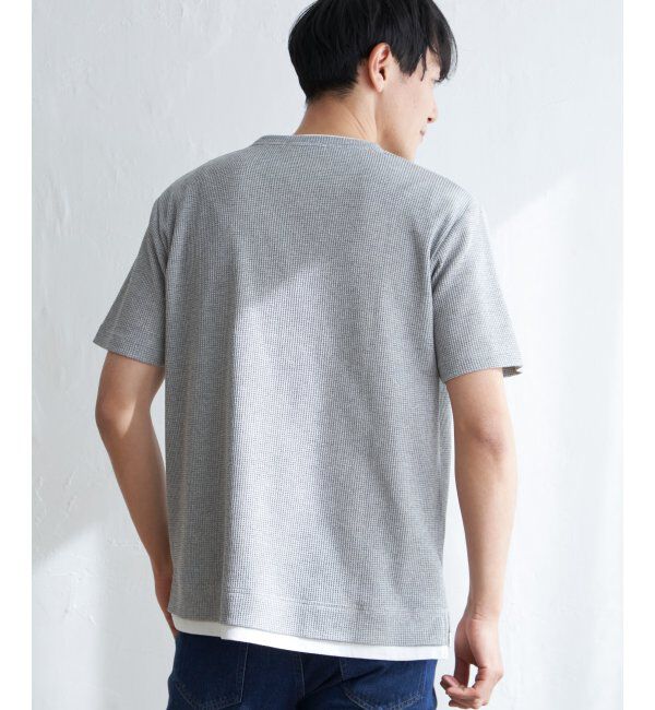 ikka「メランジワッフルフェイクT」|Tシャツ・カットソー|