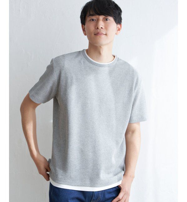 ikka「メランジワッフルフェイクT」|Tシャツ・カットソー|