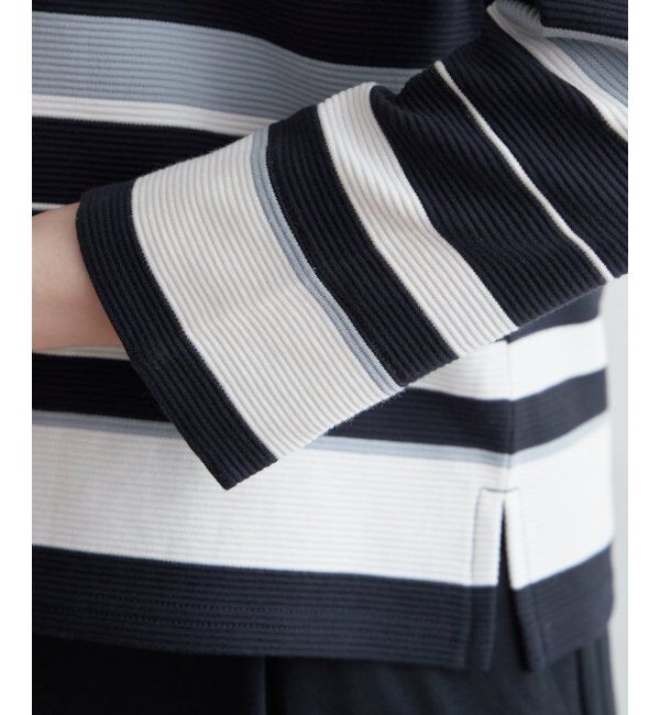 IKKA LOUNGE「テンカンボーダーキーネックプルオーバー」|Tシャツ・カットソー|