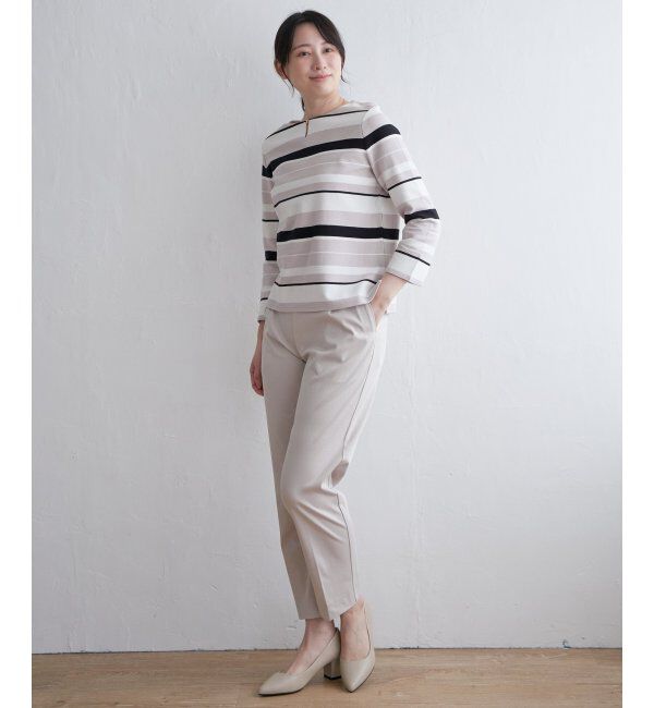 IKKA LOUNGE「テンカンボーダーキーネックプルオーバー」|Tシャツ・カットソー|