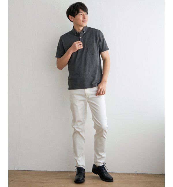 IKKA LOUNGE「【吸水速乾／イージーケア】アーバンドライボタンダウンポロシャツ」|Tシャツ・カットソー|