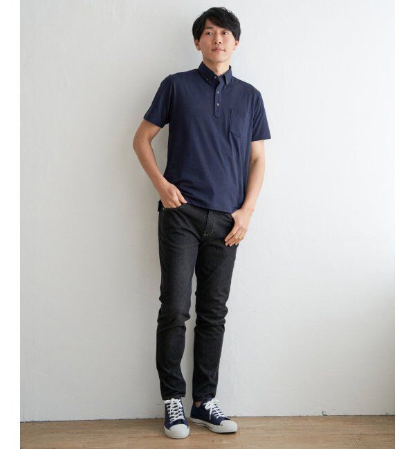 IKKA LOUNGE「【吸水速乾／イージーケア】アーバンドライボタンダウンポロシャツ」|Tシャツ・カットソー|