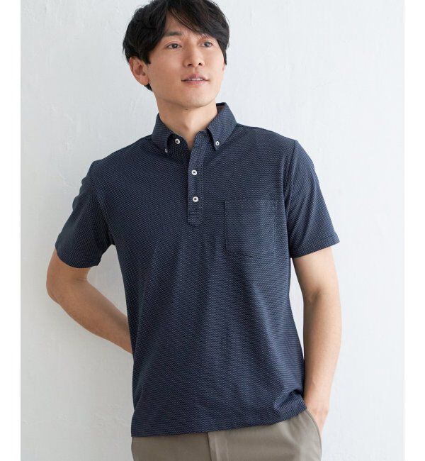 IKKA LOUNGE「【吸水速乾／イージーケア】アーバンドライボタンダウンポロシャツ」|Tシャツ・カットソー|
