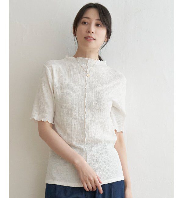 ikka「襟メロー半袖インナーTシャツ」|Tシャツ・カットソー|オフホワイト