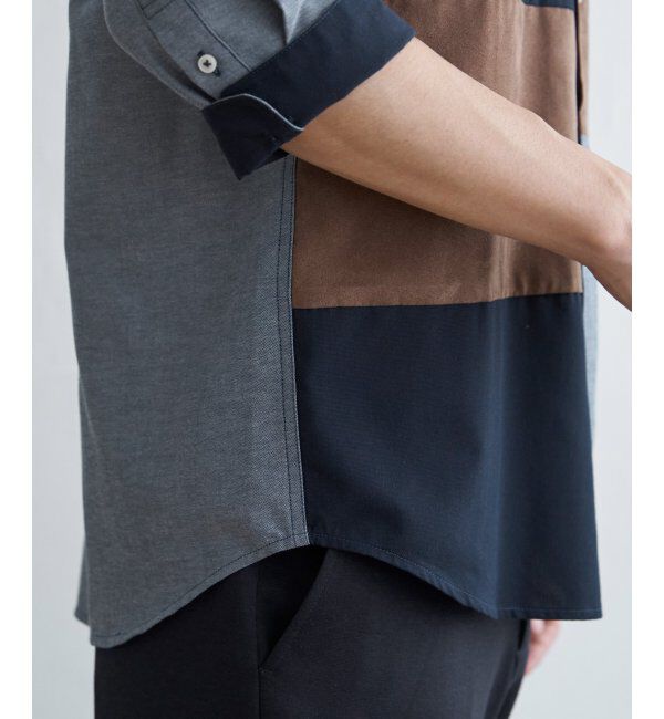 ikka「７ブブロックススエードキリカエＳＨ」|シャツ・ブラウス|