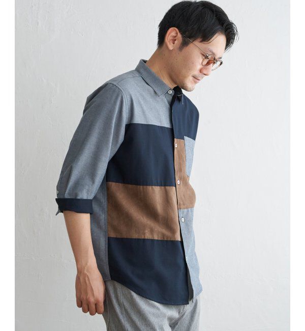 ikka「７ブブロックススエードキリカエＳＨ」|シャツ・ブラウス|