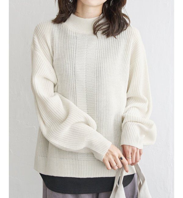ikka「ラメ畦ハイネックニットプルオーバー」|プルオーバー|