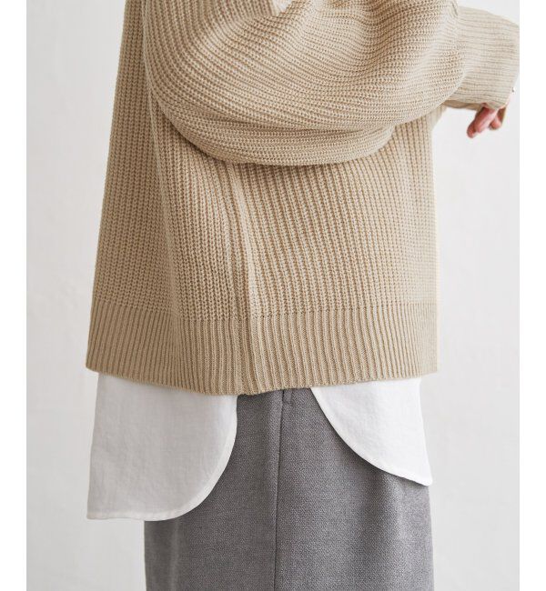 ikka「ラメ畦ハイネックニットプルオーバー」|プルオーバー|