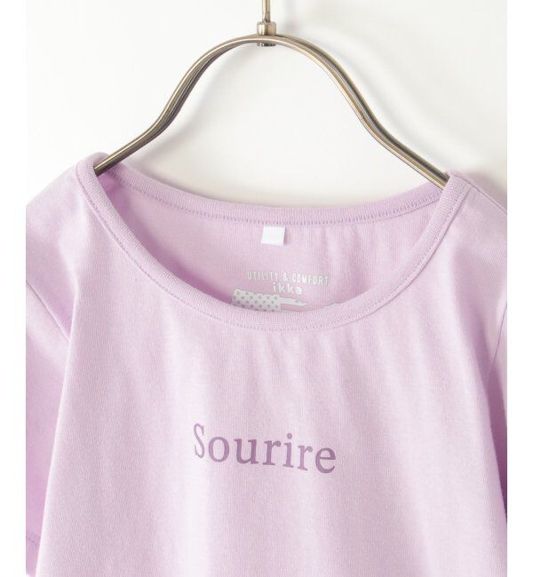 ikka kids「ソデギンガムレースアップＴ」|Tシャツ・カットソー|