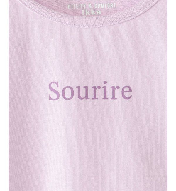 ikka kids「ソデギンガムレースアップＴ」|Tシャツ・カットソー|