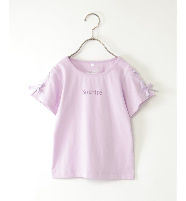 ikka kids「ソデギンガムレースアップＴ」|Tシャツ・カットソー|