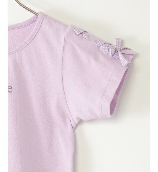 ikka kids「ソデギンガムレースアップＴ」|Tシャツ・カットソー|