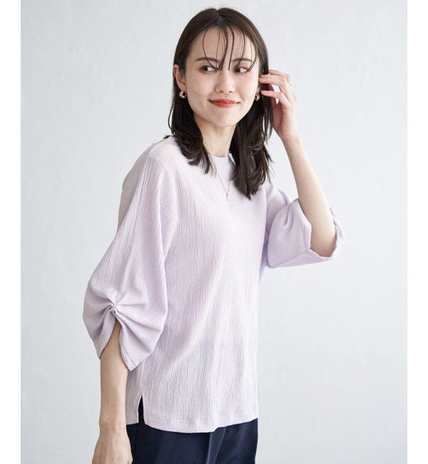 IKKA LOUNGE「ジャガードホイップスリーブプルオーバー」|Tシャツ・カットソー|