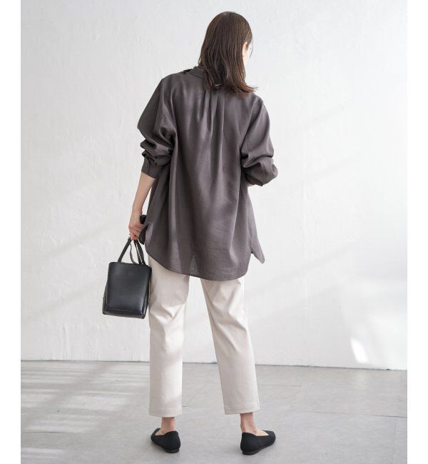 ikka「フレンチリネンMIX裾刺繍シャツ」|シャツ・ブラウス|