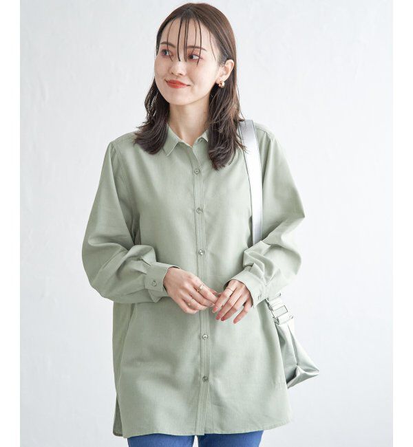 ikka「フレンチリネンMIX裾刺繍シャツ」|シャツ・ブラウス|