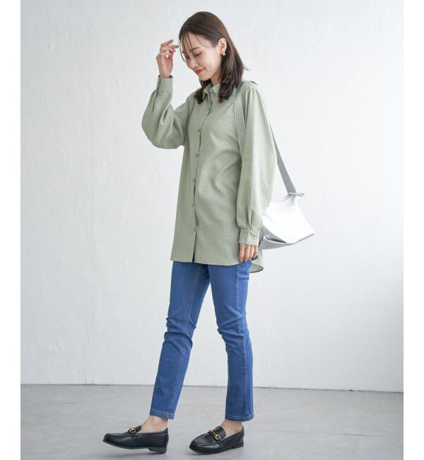 ikka「フレンチリネンMIX裾刺繍シャツ」|シャツ・ブラウス|