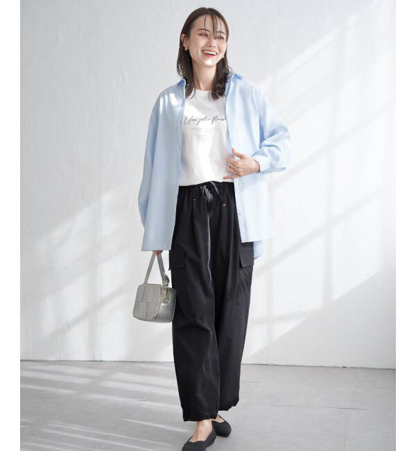 ikka「フレンチリネンMIX裾刺繍シャツ」|シャツ・ブラウス|