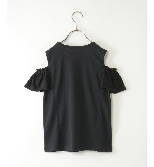 ikka kids「レース袖オフショルロゴTシャツ（120~160cm）」|Tシャツ・カットソー|
