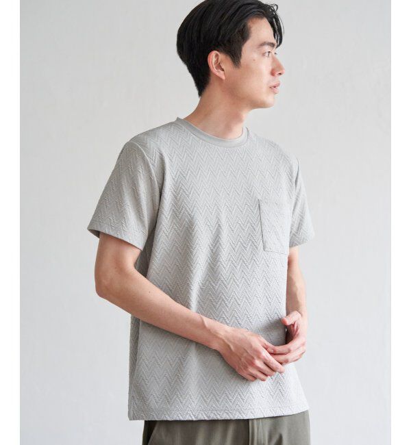 ikka「ヘリンボンフクレジャカードTシャツ」|Tシャツ・カットソー|