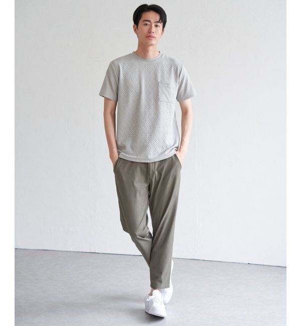 ikka「ヘリンボンフクレジャカードTシャツ」|Tシャツ・カットソー|