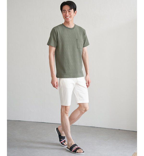 ikka「ヘリンボンフクレジャカードTシャツ」|Tシャツ・カットソー|