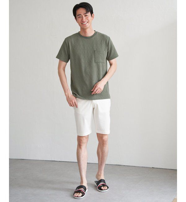 ikka「ヘリンボンフクレジャカードTシャツ」|Tシャツ・カットソー|