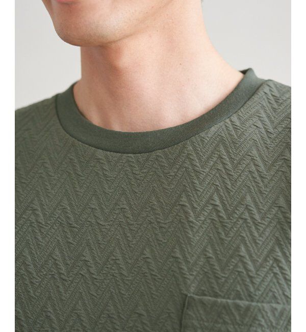 ikka「ヘリンボンフクレジャカードTシャツ」|Tシャツ・カットソー|