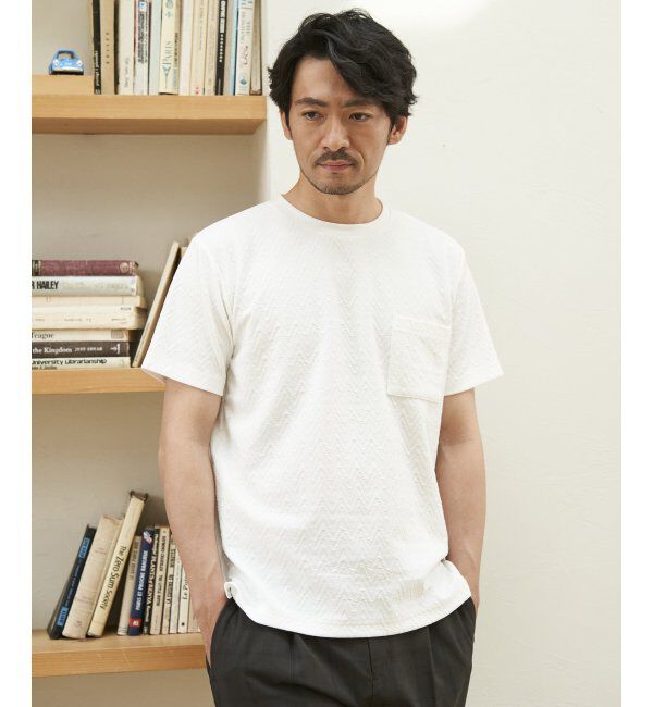 ikka「ヘリンボンフクレジャカードTシャツ」|Tシャツ・カットソー|